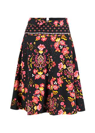 A-Line Skirt Romance Rules Gloss Over, royal flower bouquet, Skirts, Black
