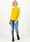 Longsleeve logo round neck langarm welle , just me in yellow, Tops, Yellow