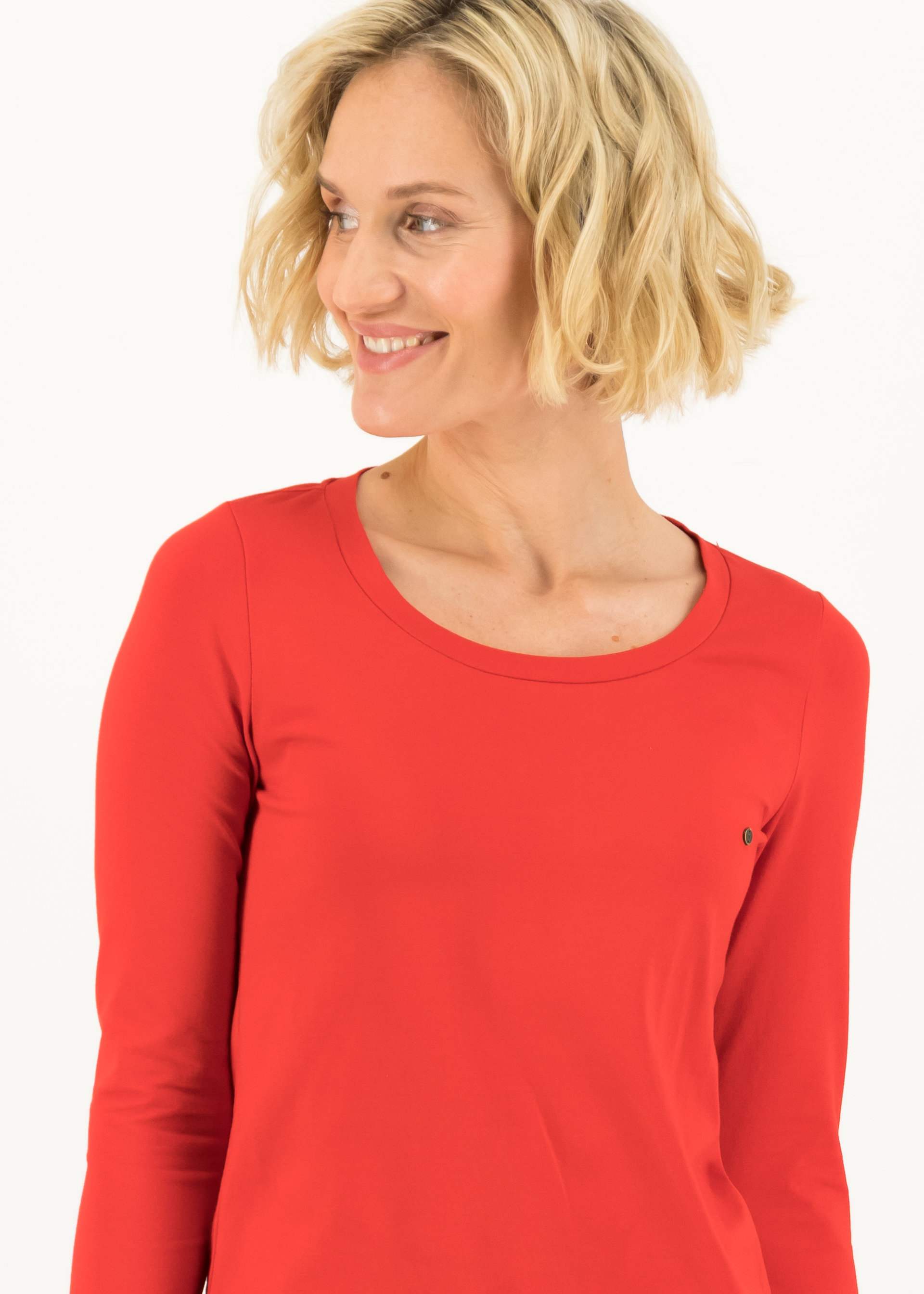 Longsleeve logo round neck langarm welle , just me in red, Shirts, Rot