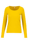 Longsleeve logo round neck langarm welle , just me in yellow, Tops, Yellow