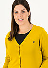 Cardigan save the world, yellow solid, Strickpullover & Cardigans, Gelb