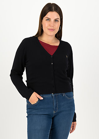 Cardigan save the world, black solid, Knitted Jumpers & Cardigans, Black