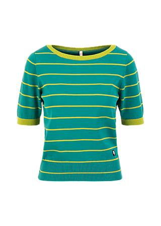 Strickpullover Pretty Preppy, green jade ribbons stripes, Strickpullover, Grün