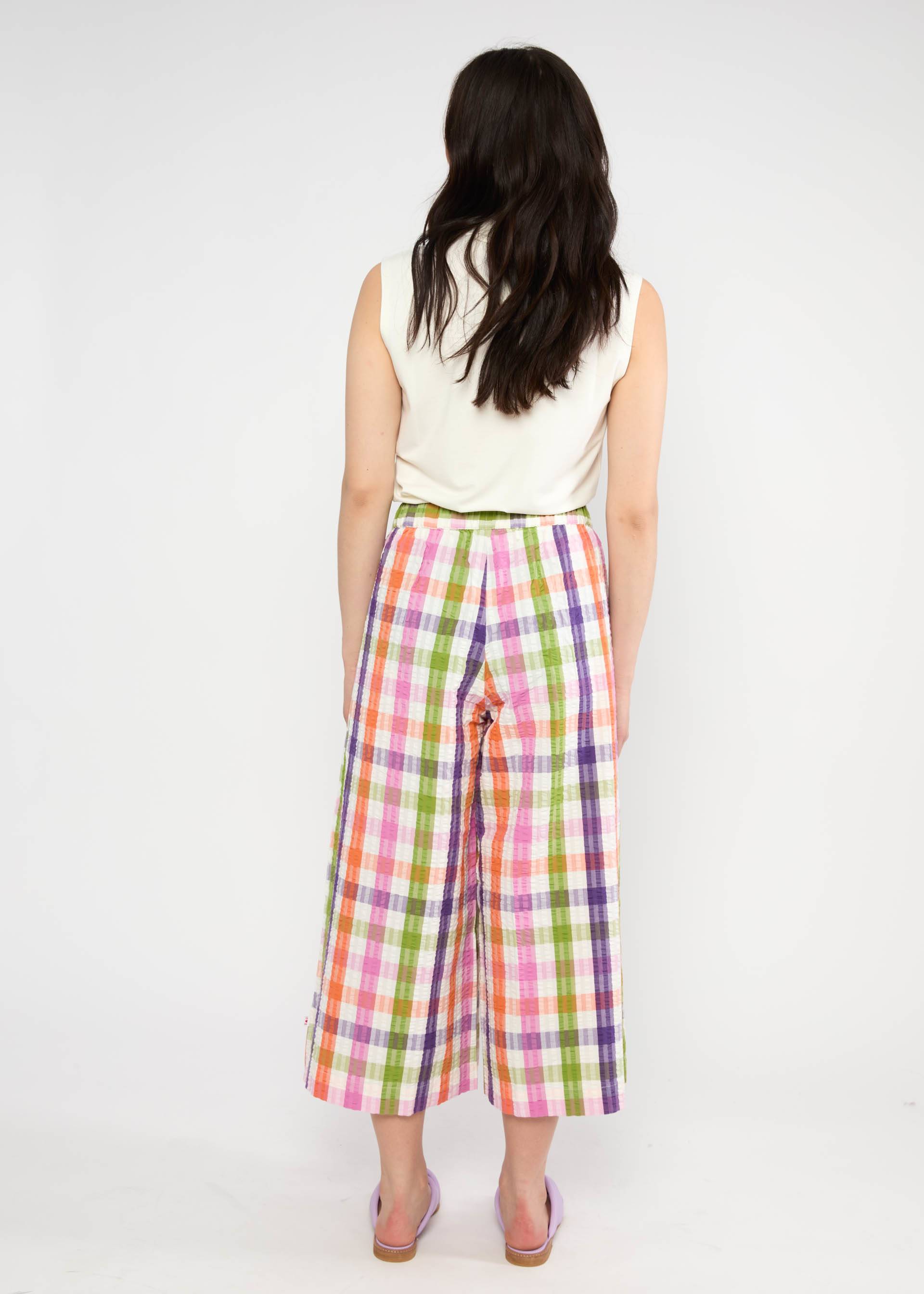 Summer Pants Style Traveller, happy color vichy, Trousers, Blue