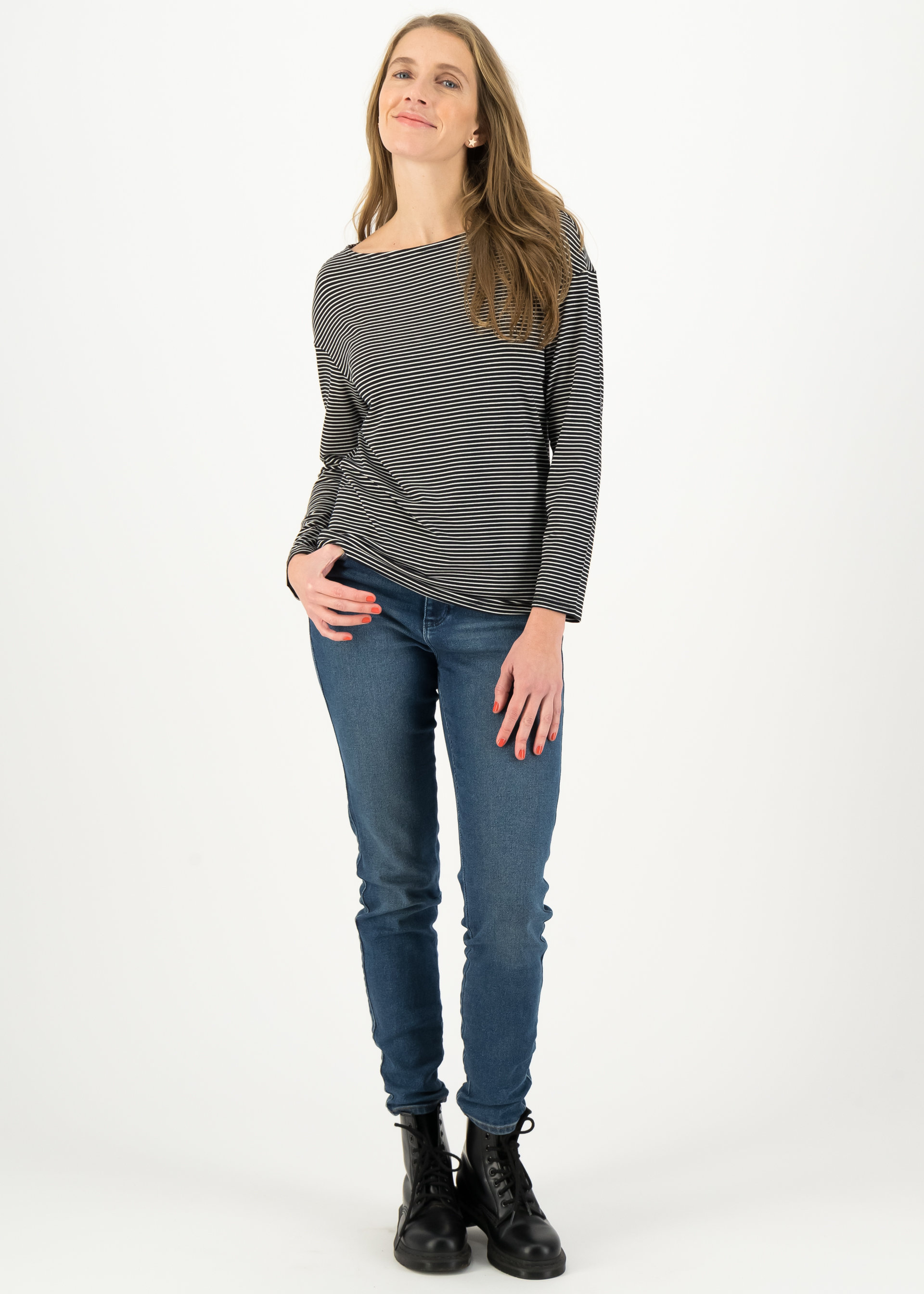 Longsleeve sweet sailorette, after dark stripes, Shirts, Schwarz