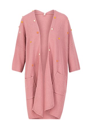 Lange Strickjacke veranda rendez-vouz, soft rose, Strickpullover & Cardigans, Rosa