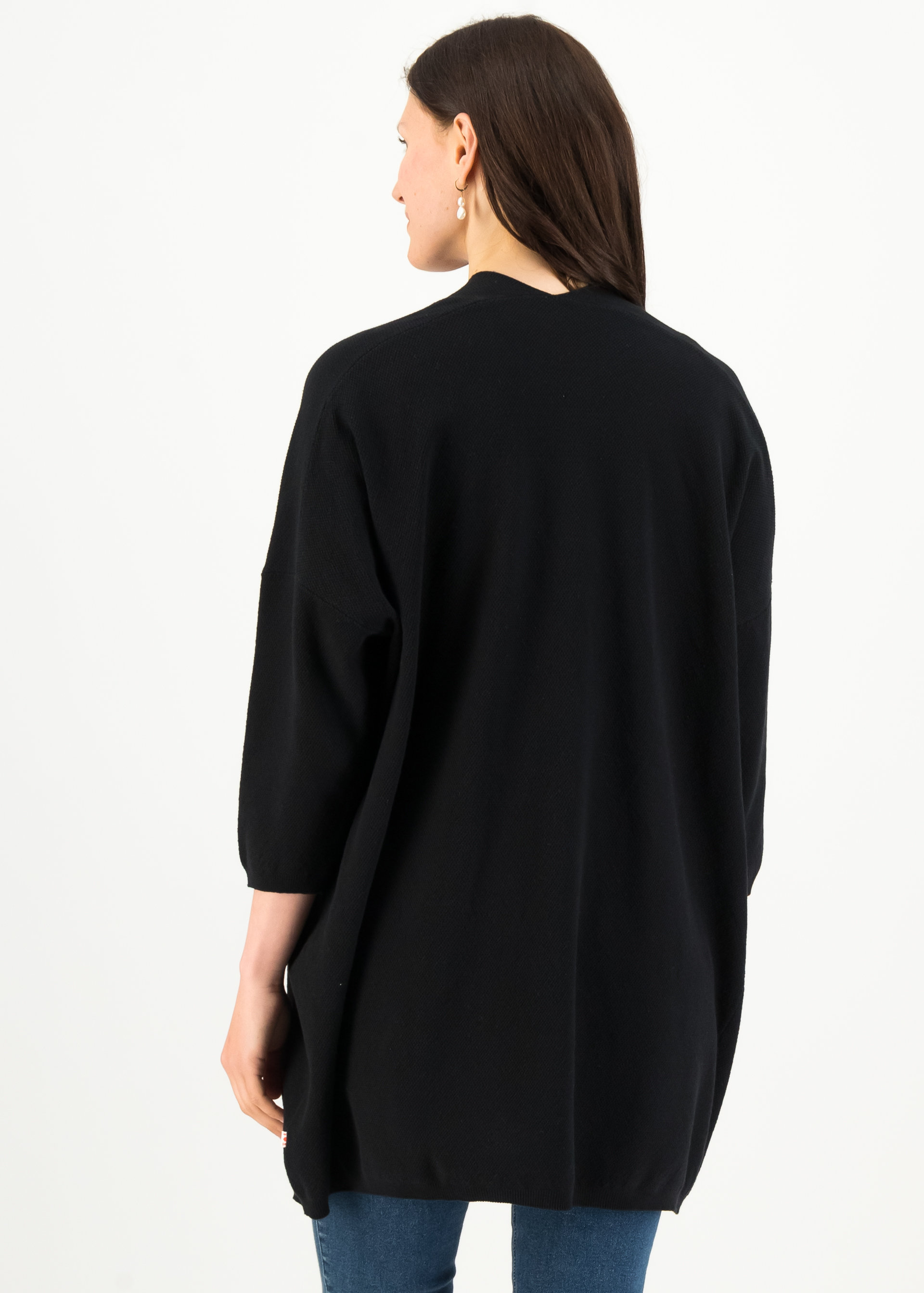 Lange Strickjacke Wonderful Wrapper, plenty cherry, Strickpullover & Cardigans, Schwarz