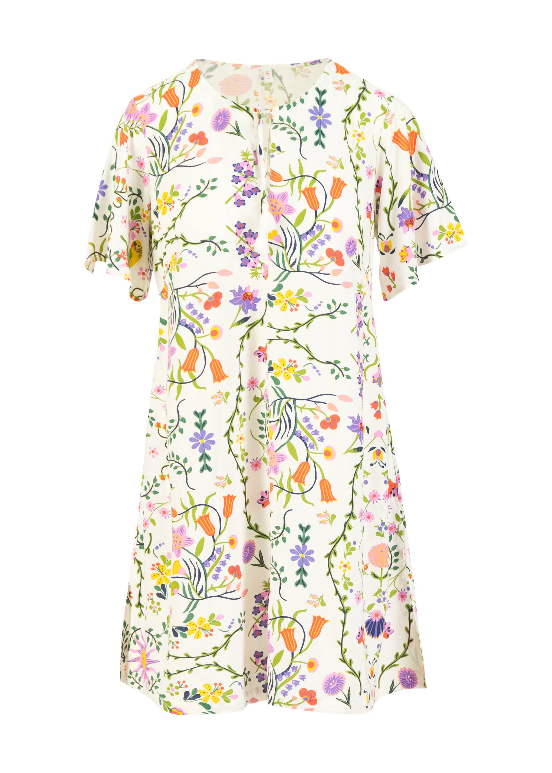 Minikleid Kaftan Wings, flower sun and moon, Kleider, Weiß