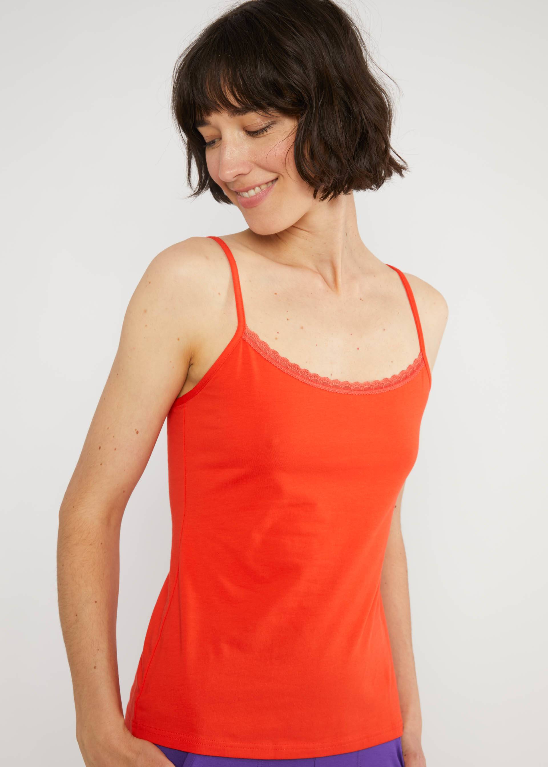 Sommer Top Pretty Spaghetti, vermilion red, Shirts, Rot