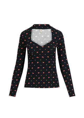 Longsleeve Miraculous Power, the scent of roses, Tops, Black