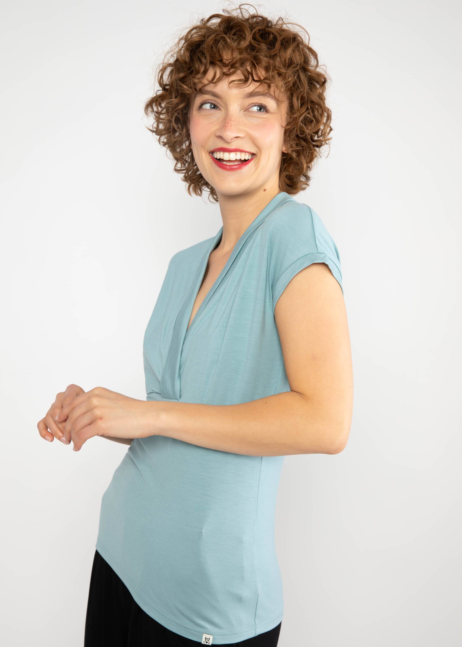 Top Mon Cher Cache-Cœur, lapis lazuli blue, Tops, Blue