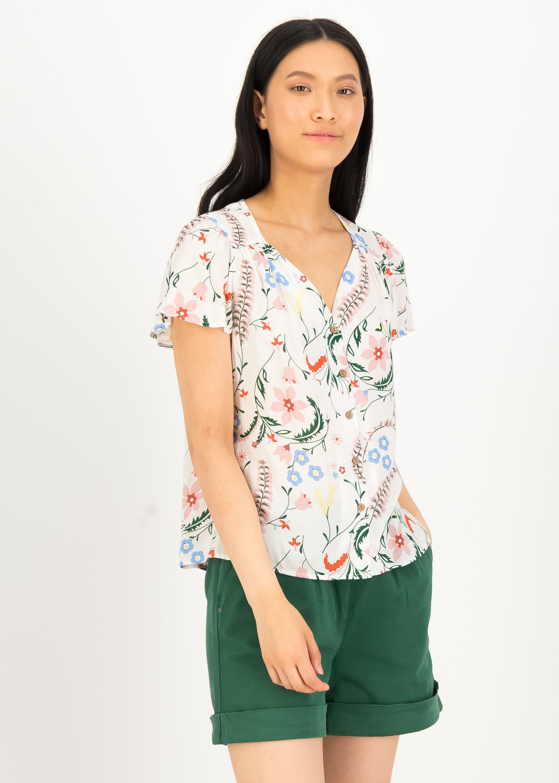 Sommerbluse Philosophy of Love, poesia di fiori, Blusen & Tuniken, Wei&szlig;