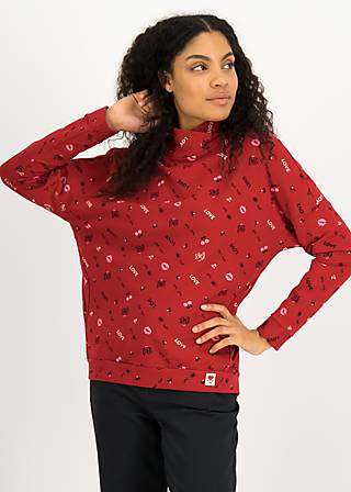 Sweatshirt Boxy Sweater, happy heart happy soul, Sweatshirts & Hoodys, Red