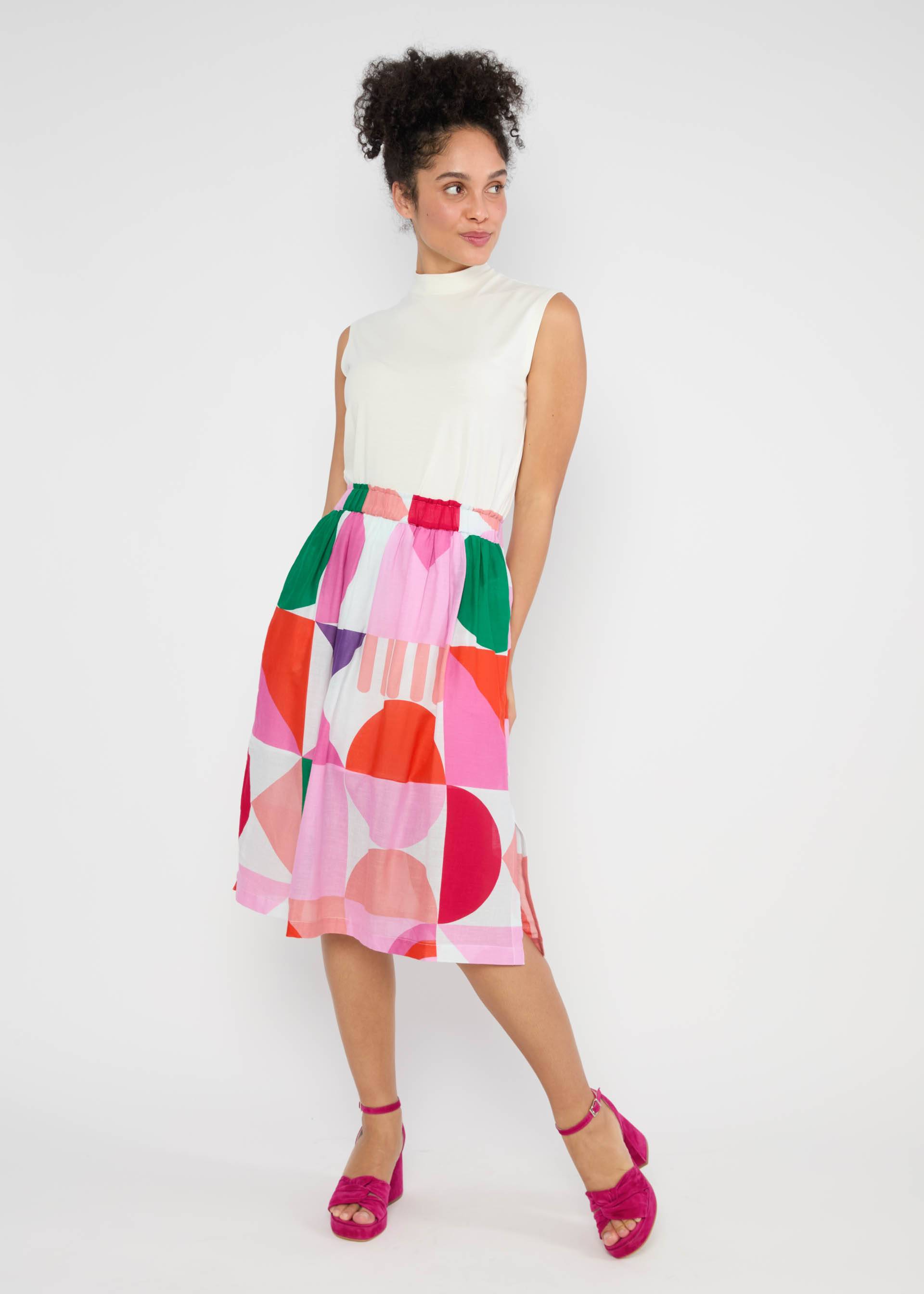 Summer Skirt Everyday Sunlight Mirage, dice has fallen, Skirts, White