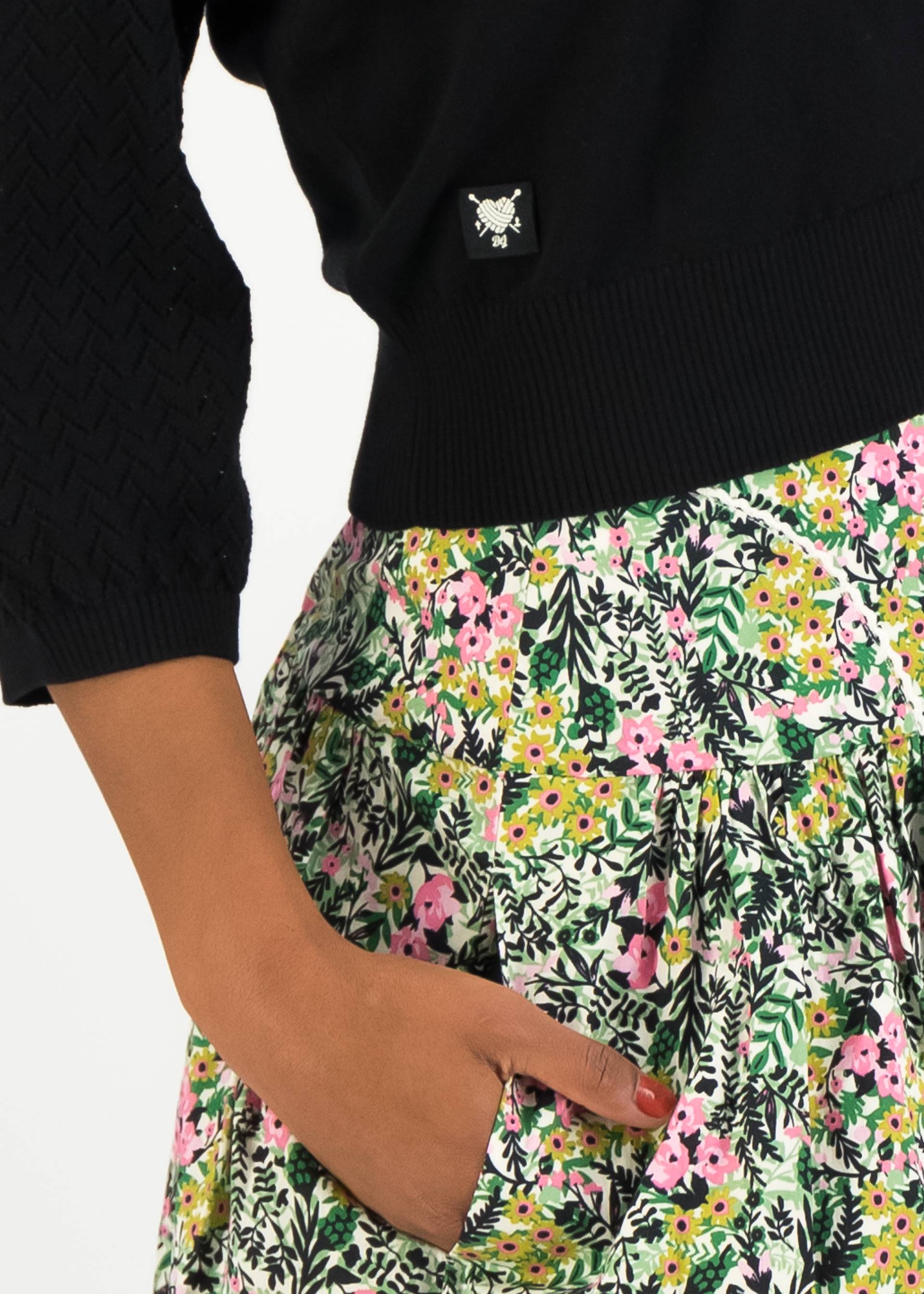 Cardigan Warm up Wrap, noir heart dots, Cardigans, Schwarz