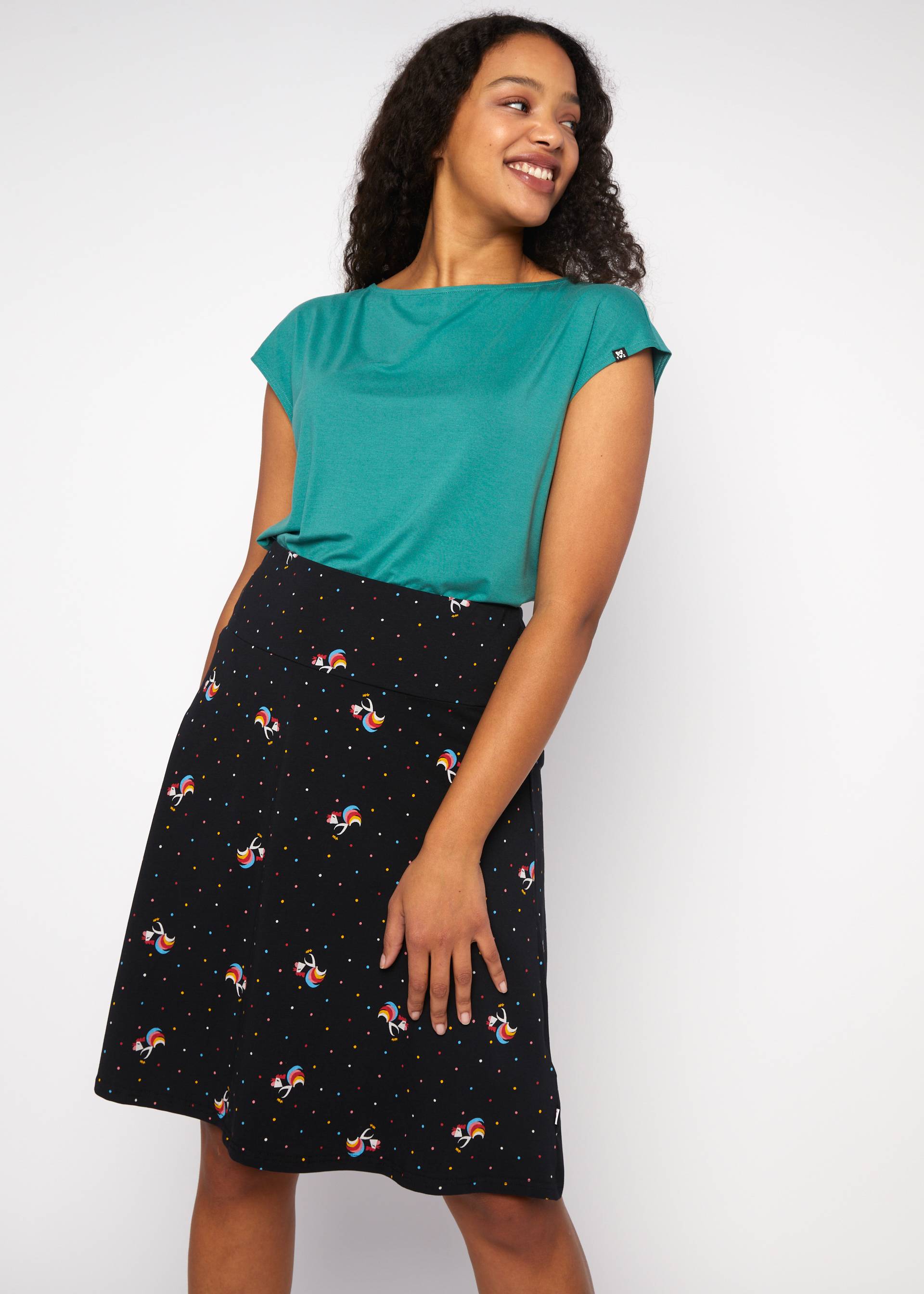 Sommerrock Frischluft, dancing rooster, R&ouml;cke, Schwarz