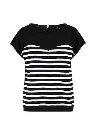 Knitted Top New Wave Pinup, inky black stripe, Tops, Black