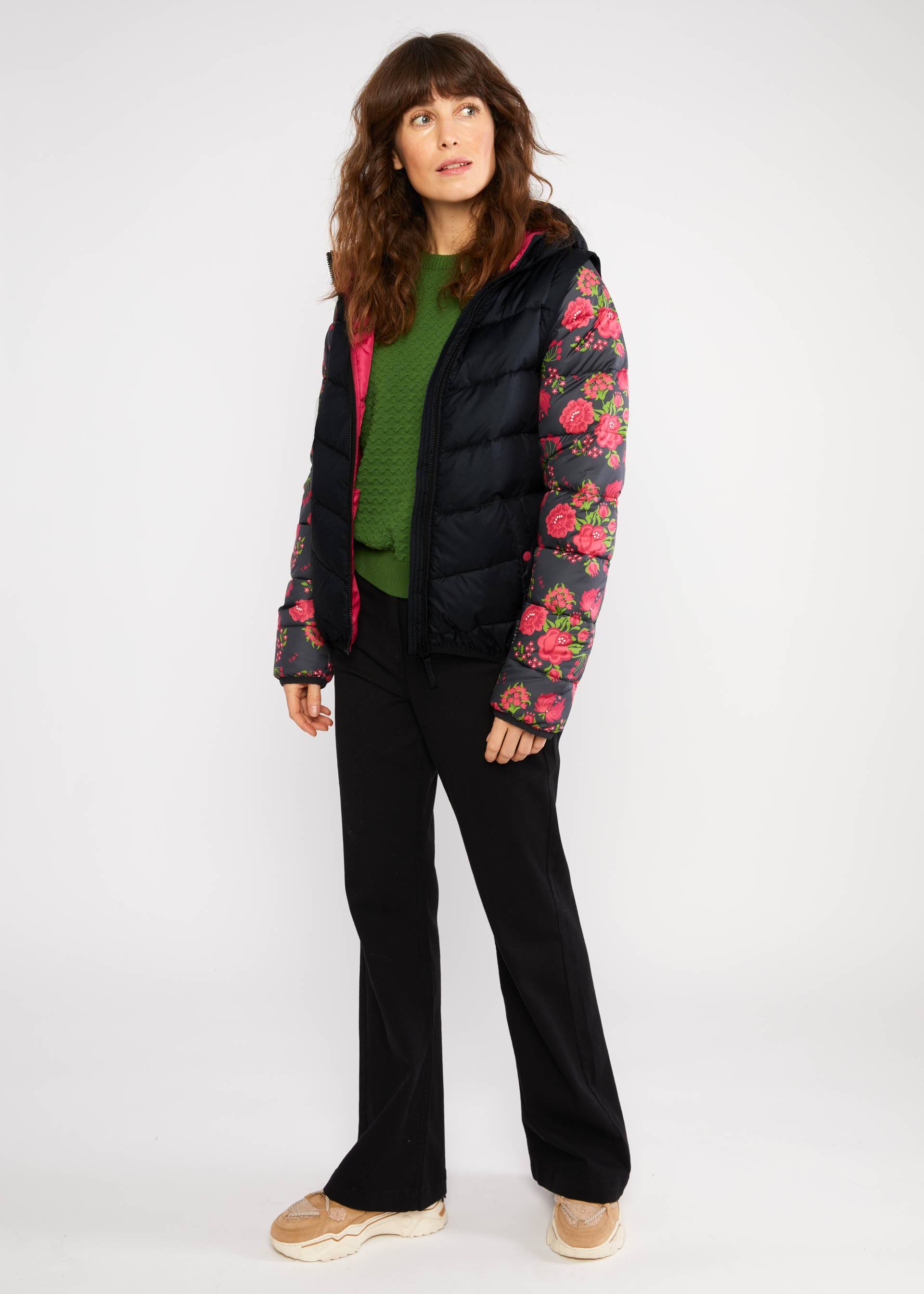 Steppjacke No Down Wizard, falling into deep black, Jacken & Mäntel, Schwarz