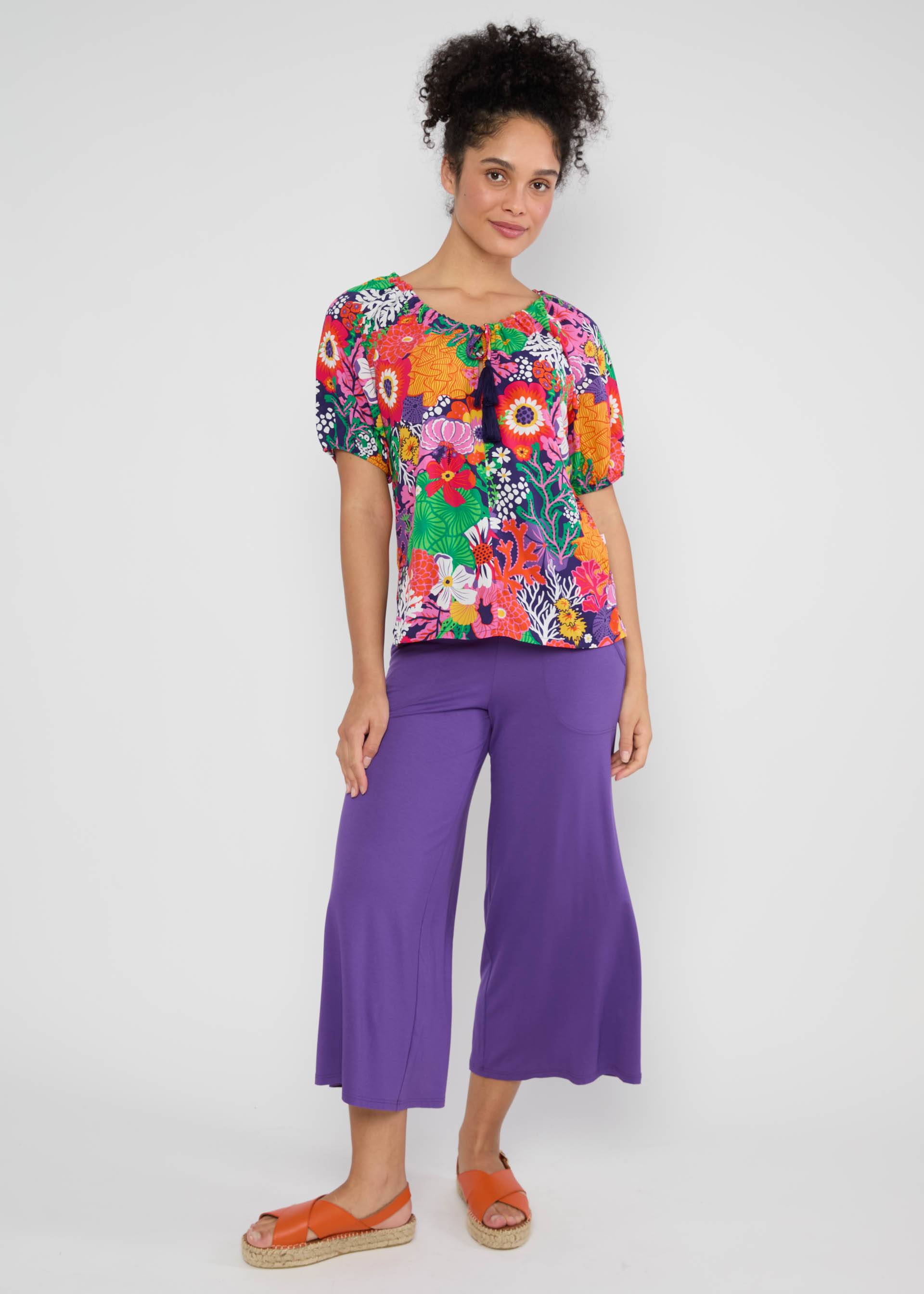 Sommerbluse Magic Maiden, coral flower, Shirts, Lila