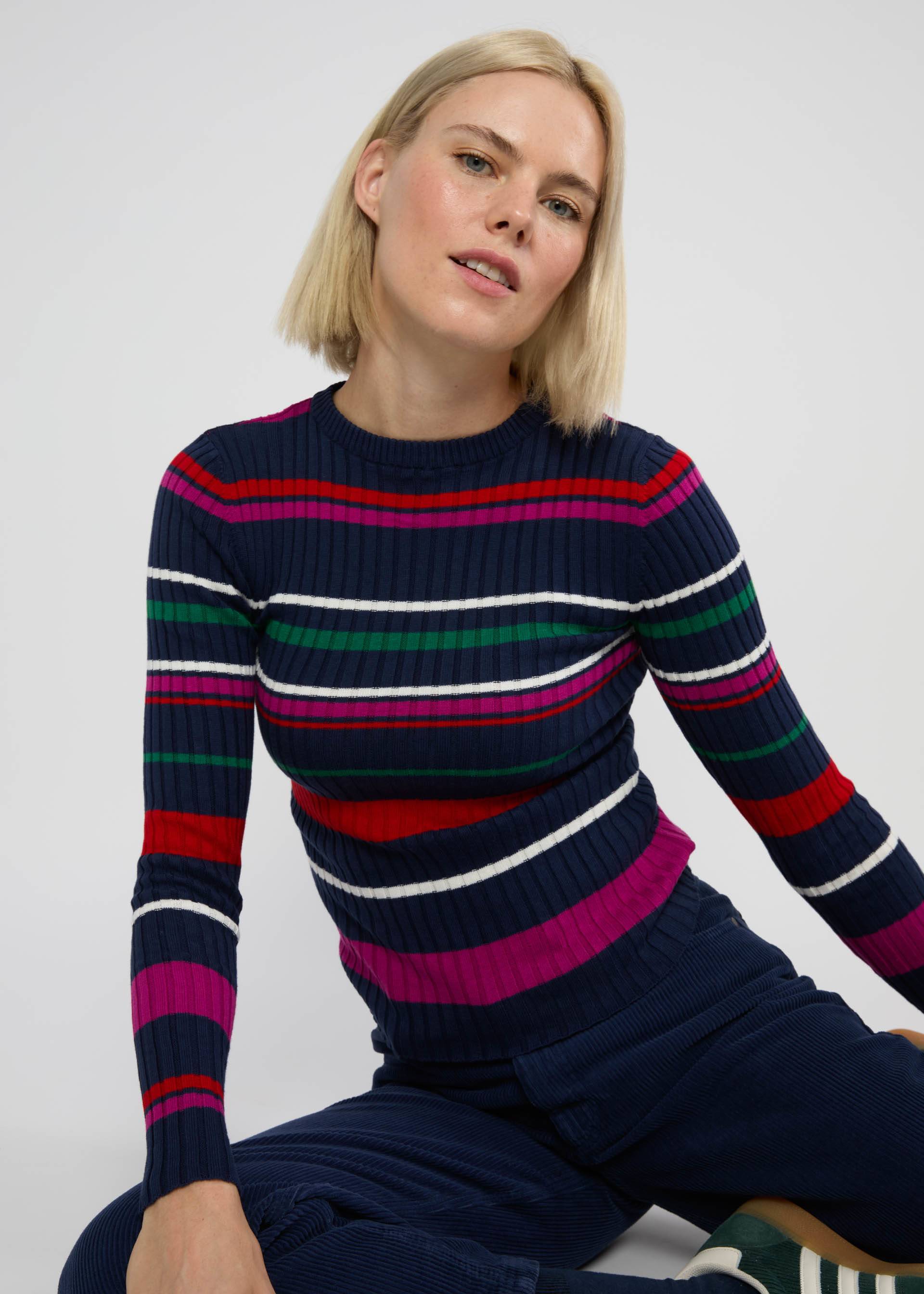 Longsleeve Jazz Crew, happy wild stripe, Knitted Jumpers, Blue