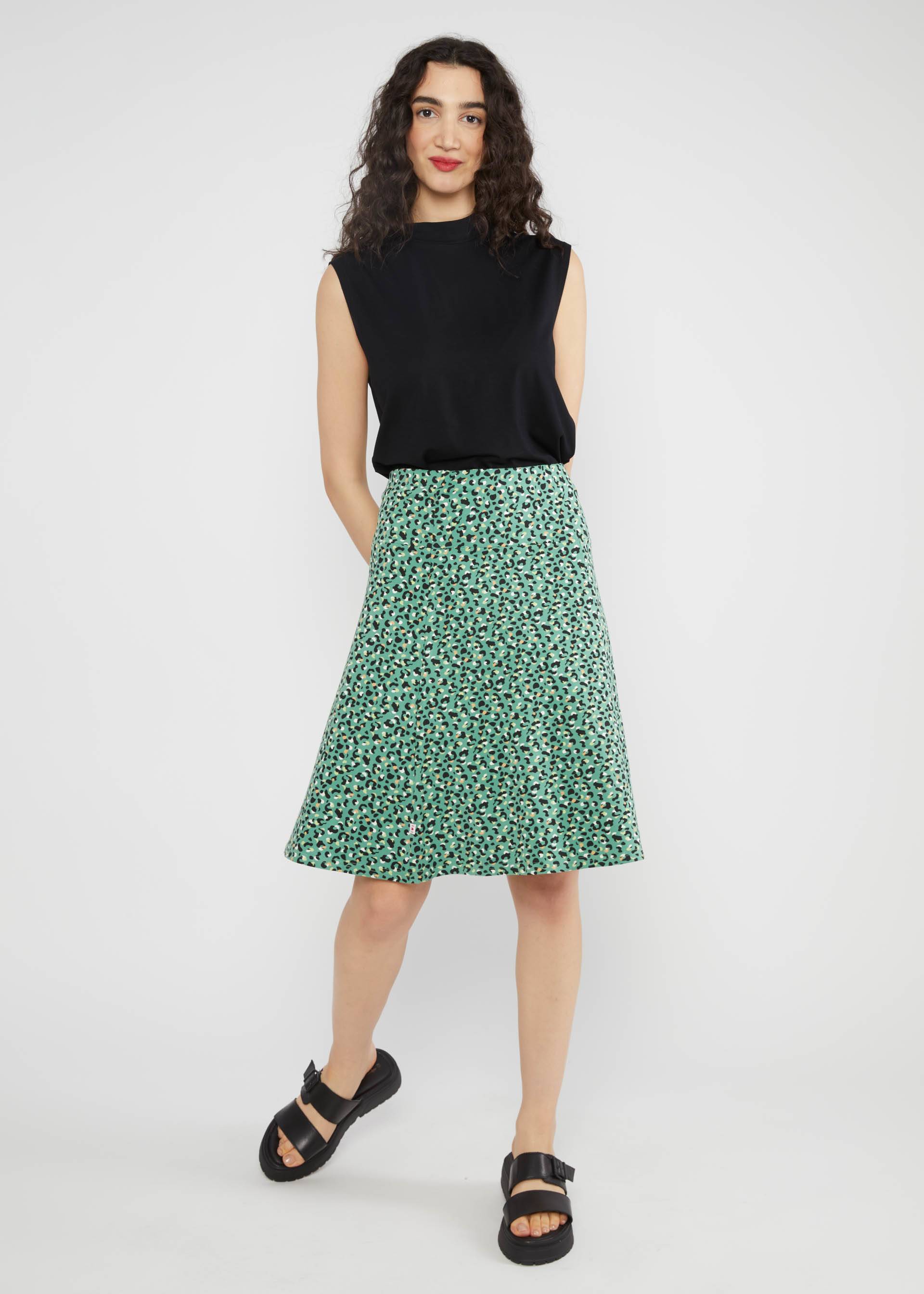 Jersey Skirt Frischluft, wild leo, Skirts, Green