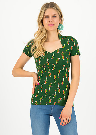 T-Shirt pow wow heart, parrot parody, Shirts, Green