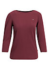Jersey Top logo 3/4 sleeve, back to bordeaux, Shirts, Red