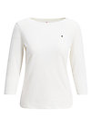 Jersey Top logo 3/4 sleeve, back to white, Shirts, White