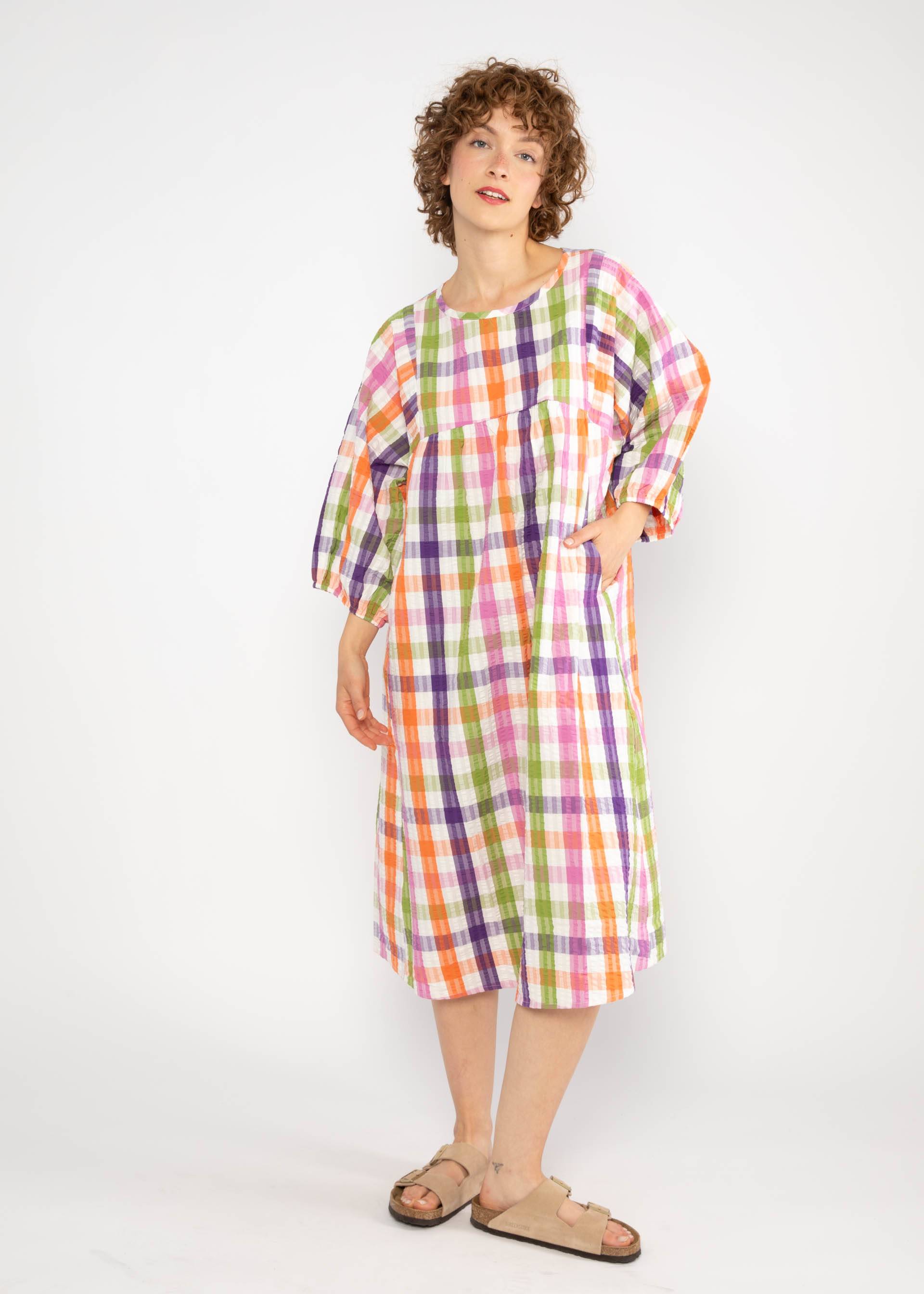 Midi Dress Seesaw Sunday, happy color vichy, Dresses, Blue