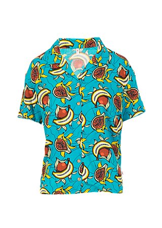 Hemdbluse tropical sunset, papaya punch, Blusen & Tuniken, Türkis