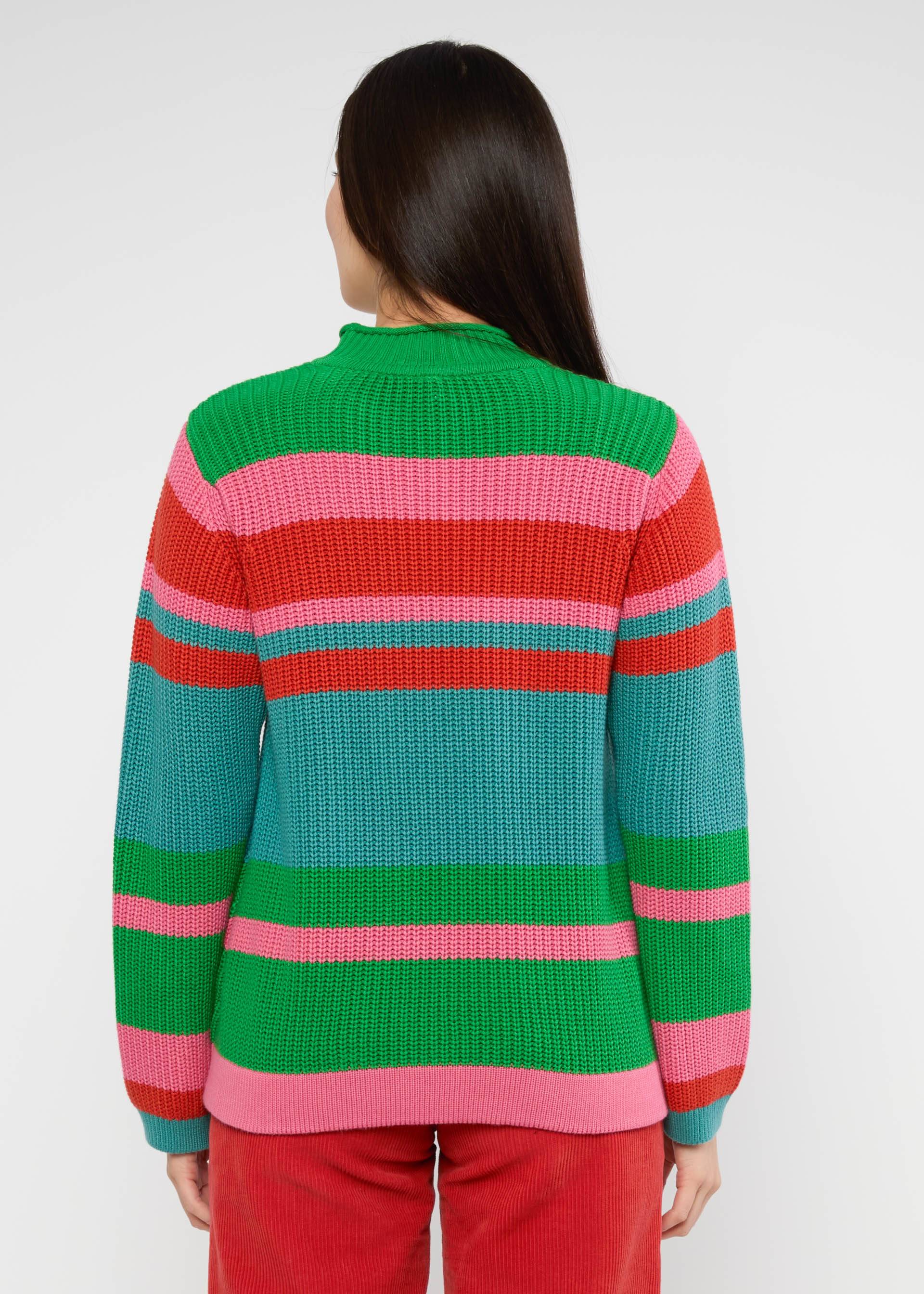 Strickpullover Braid up your Life, winter colors stripe, Strickpullover, Rot