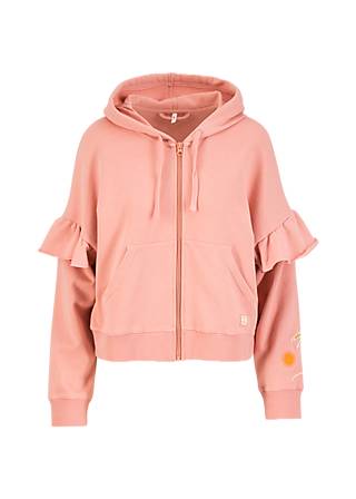 Zip-up Hoodie Ruffle Rebel, happy beach palms pink, Sweatshirts & Hoodies, Pink