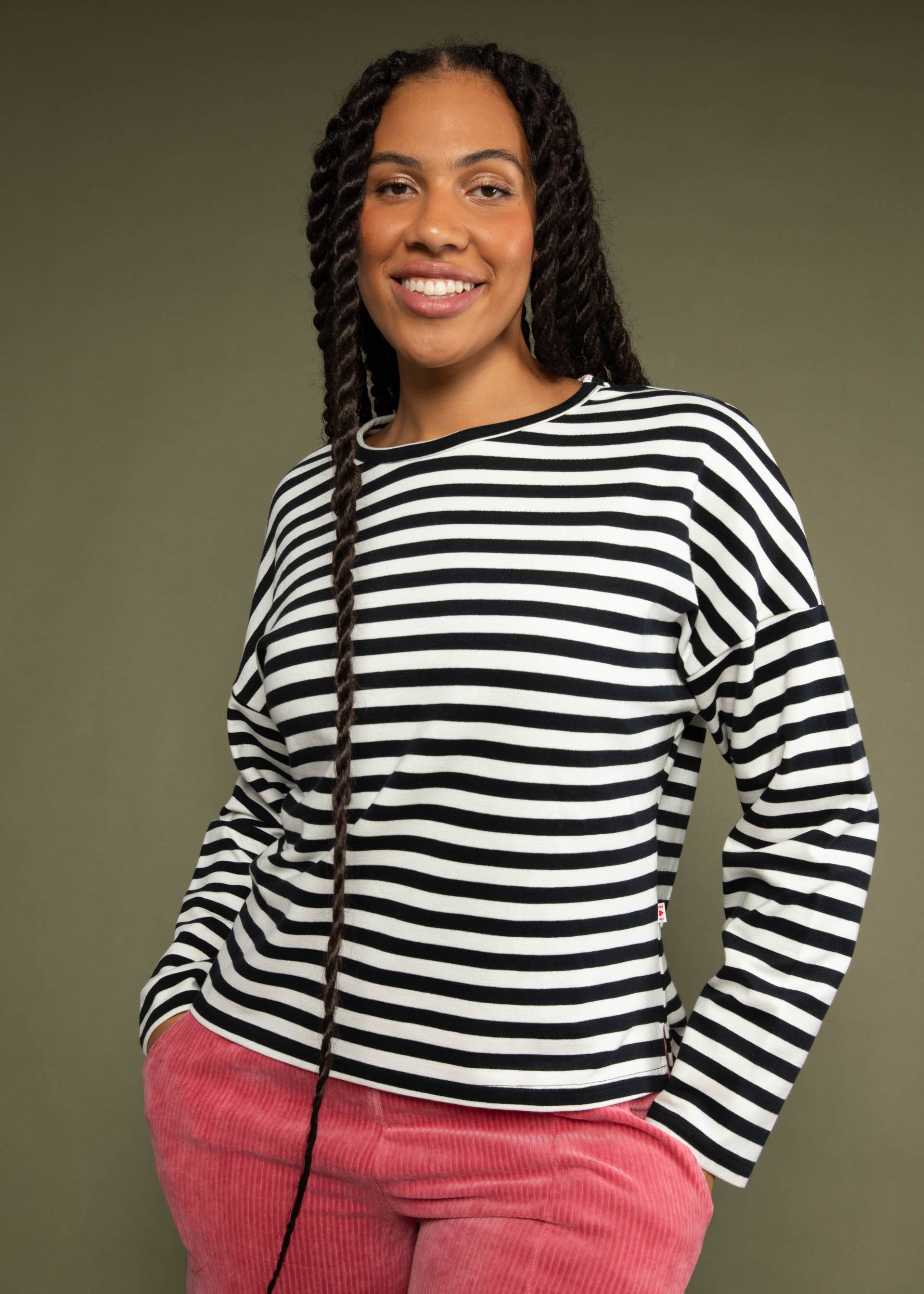 Longsleeve Stereo Rainbow Crew, wizardy black stripes, Shirts, Schwarz