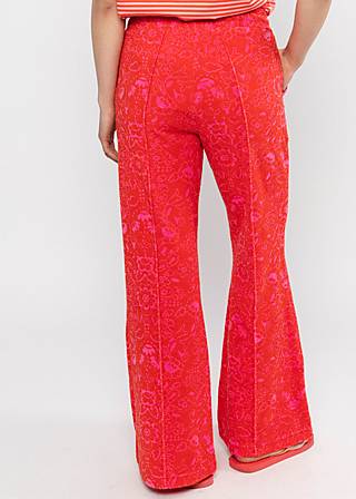 Slacks Bell Bottom Beauty, holy flores de rosa, Trousers, Red