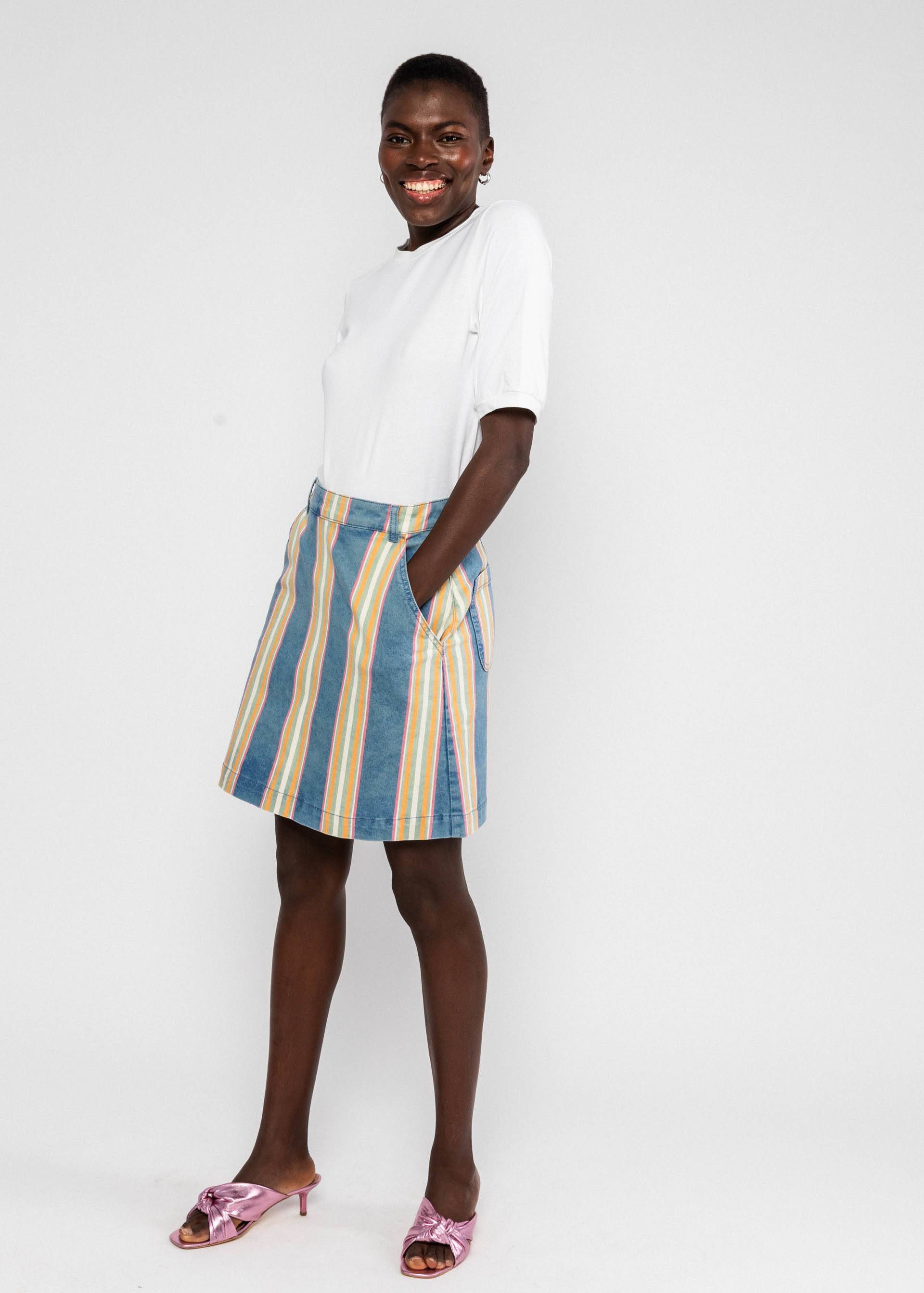 Jeansrock Coquetry Charm Marquee, summertime stripes, R&ouml;cke, Blau