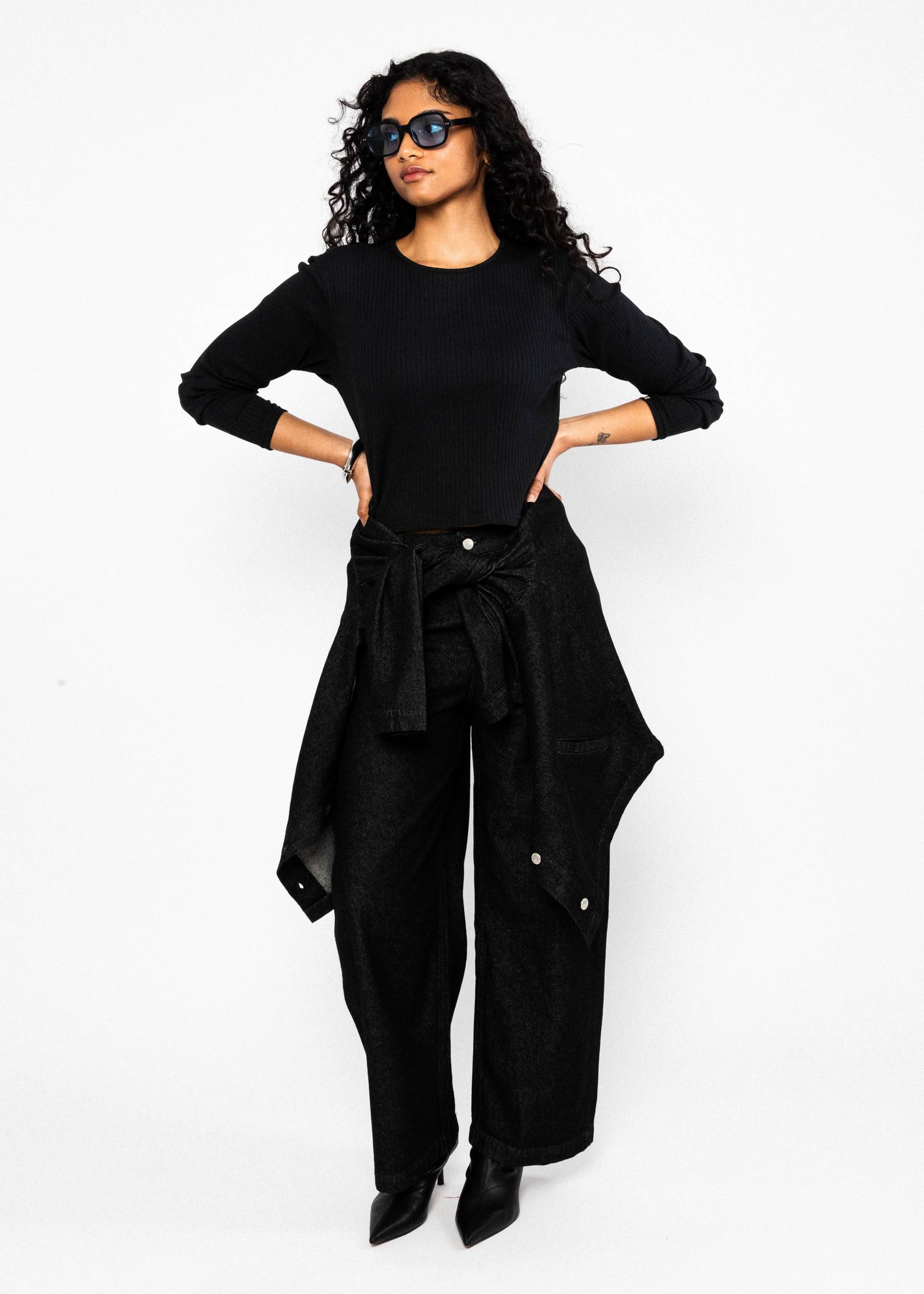 Jeanshose Lene Lou, midnight ash denim, Hosen, Schwarz