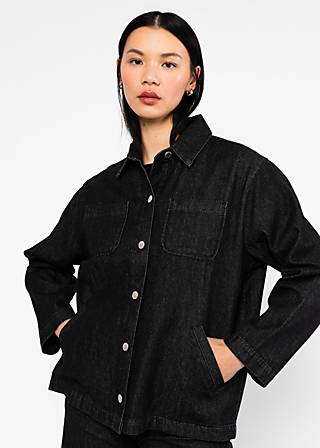Hemdjacke Love Shack, midnight ash denim, Jacken & M&auml;ntel, Schwarz