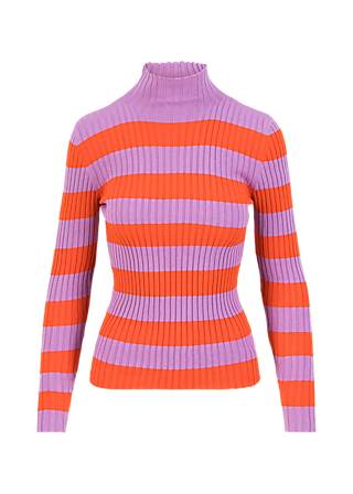Rollkragenpullover Jazz & Chill Out, stripe of desire lilac, Strickpullover, Lila