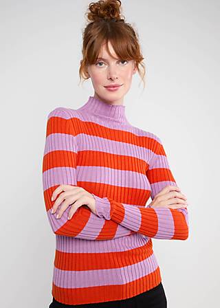 Rollkragenpullover Jazz & Chill Out, stripe of desire lilac, Strickpullover, Lila
