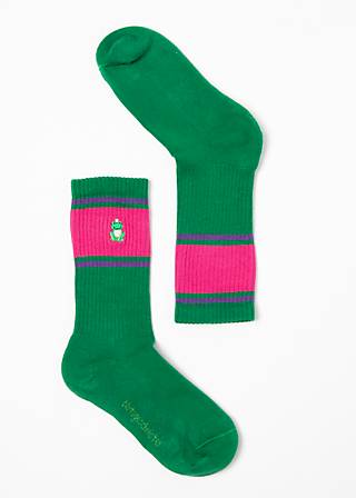 Baumwollsocken Sensational Steps Sport, kiss me mr frog socks, Socken, Grün