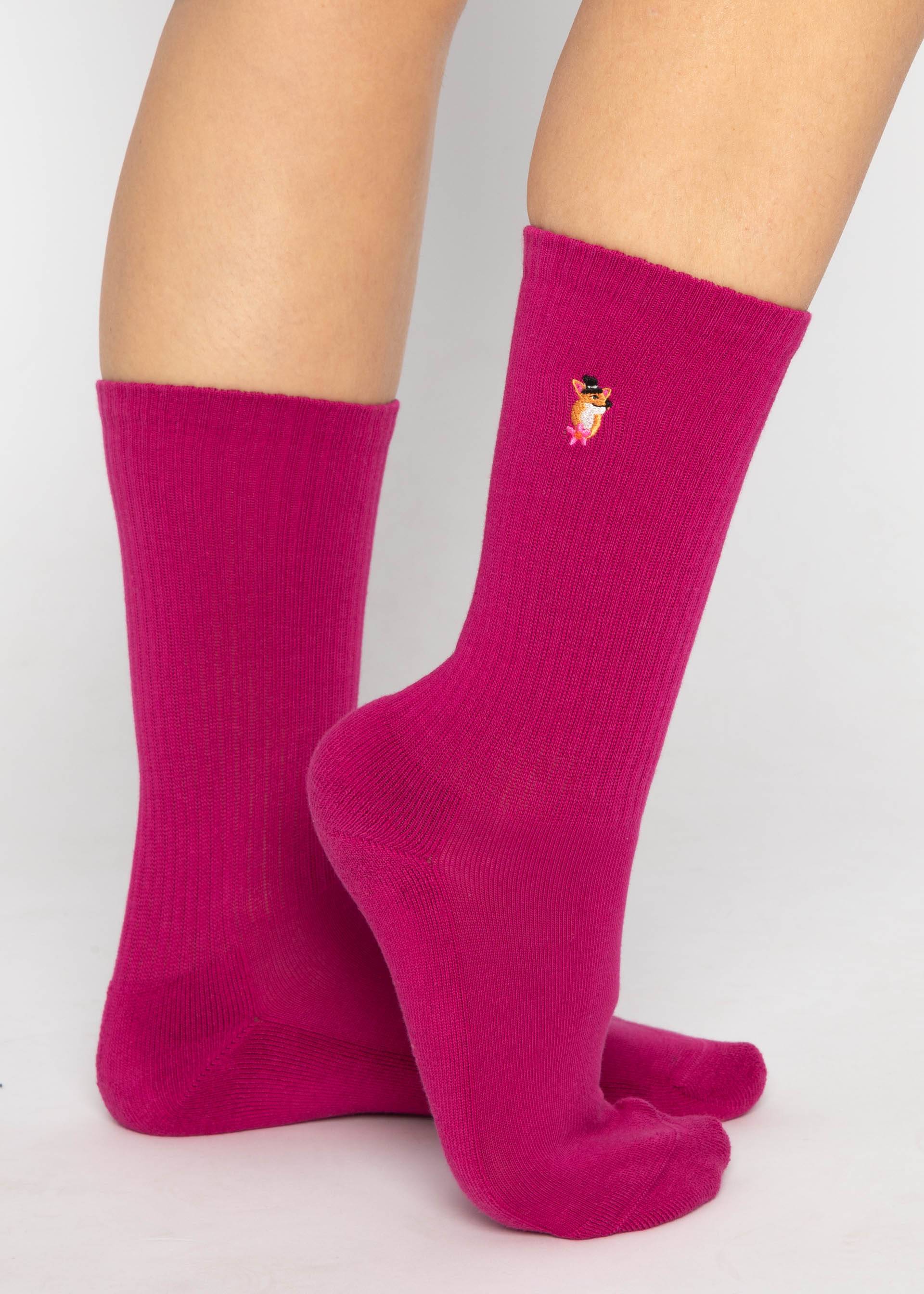 Baumwollsocken Sensational Steps Sport, clever as fox socks, Socken, Rosa