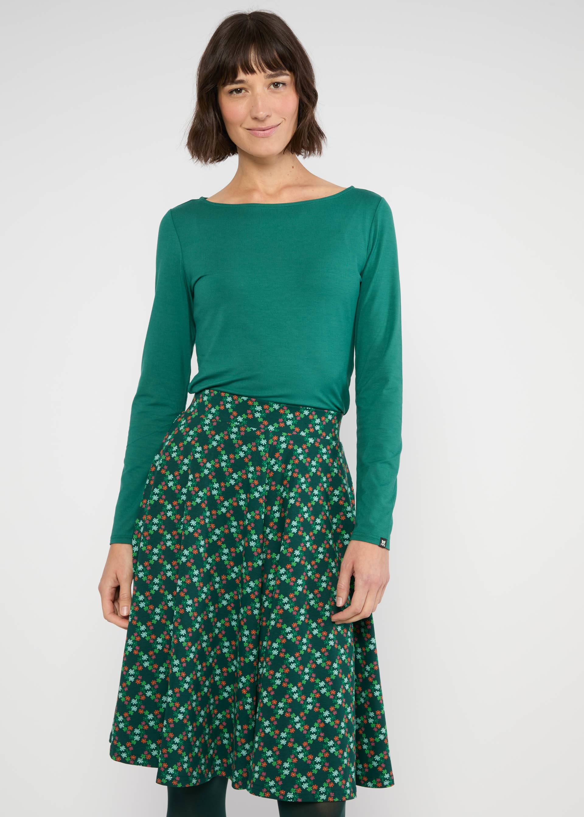 Circle Skirt Wooden Heart Circular, shimmering night flower, Skirts, Green