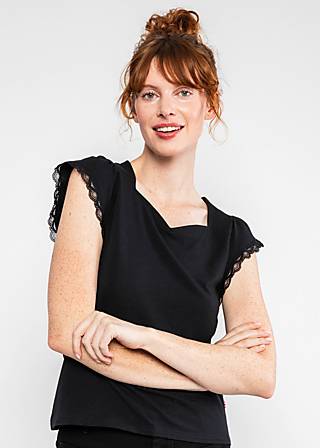 Jersey Top Charming Heart, black and strong, Tops, Black