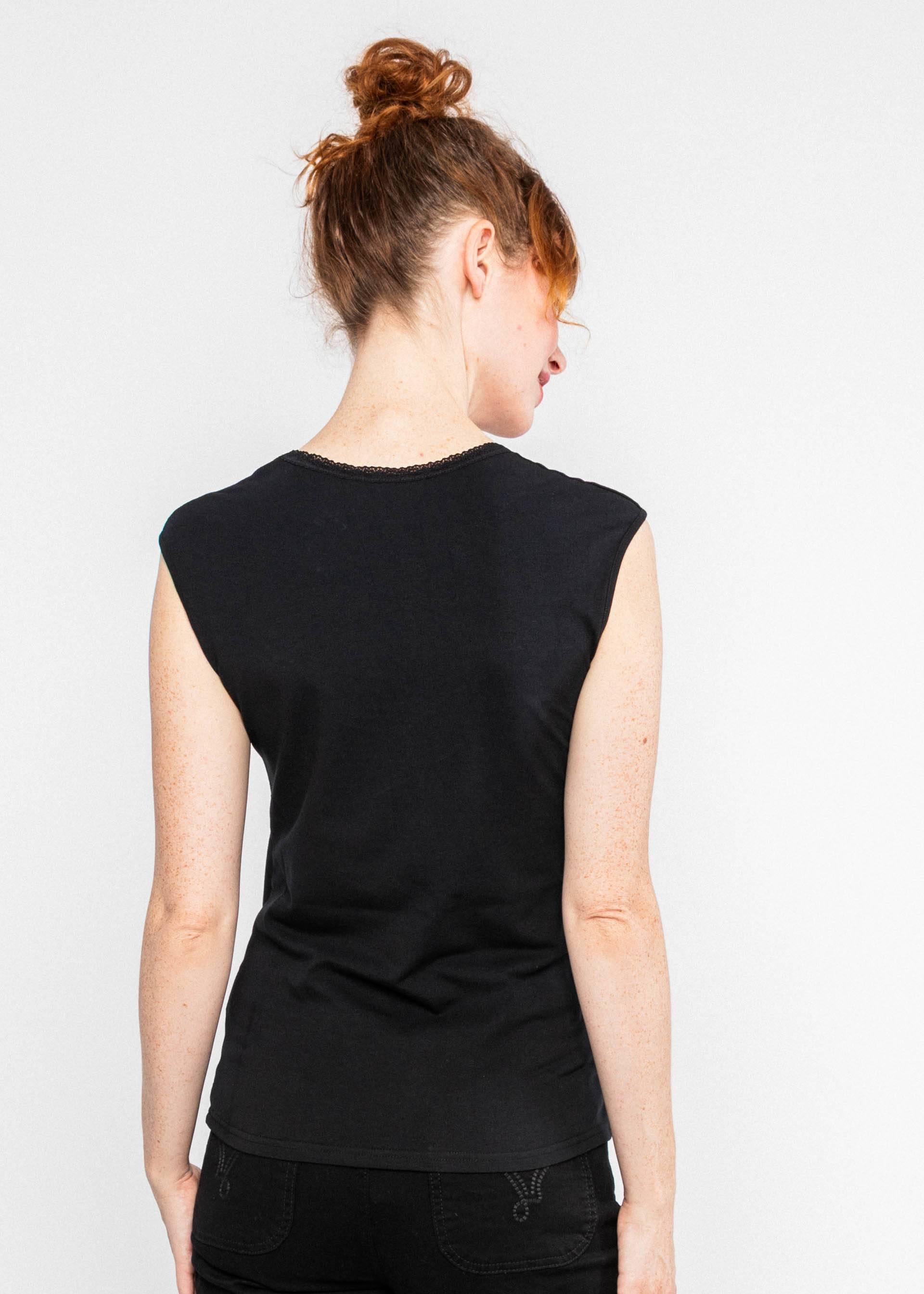 Sleeveless Top Let Romance Rule, black and strong, Tops, Black