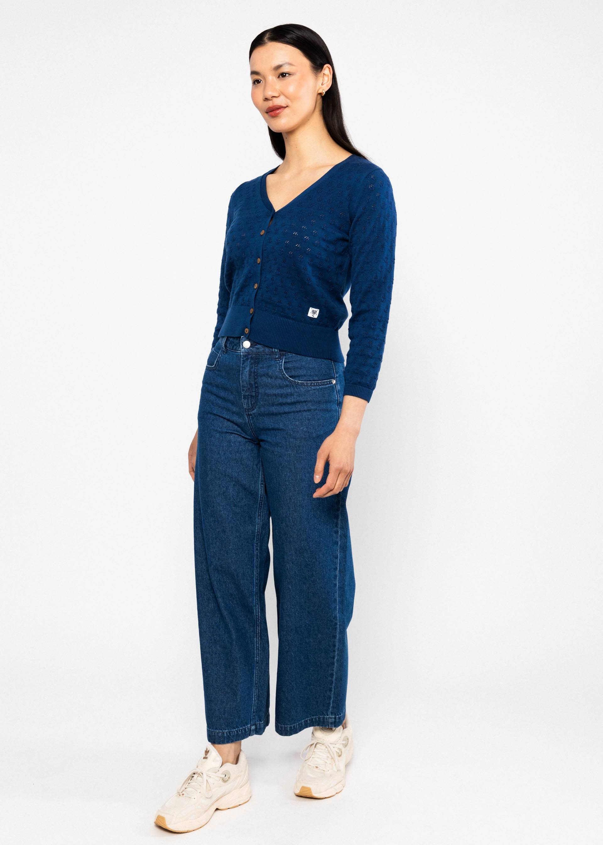 Cardigan Sweet Petite, heavy blue knit, Cardigans, Blau