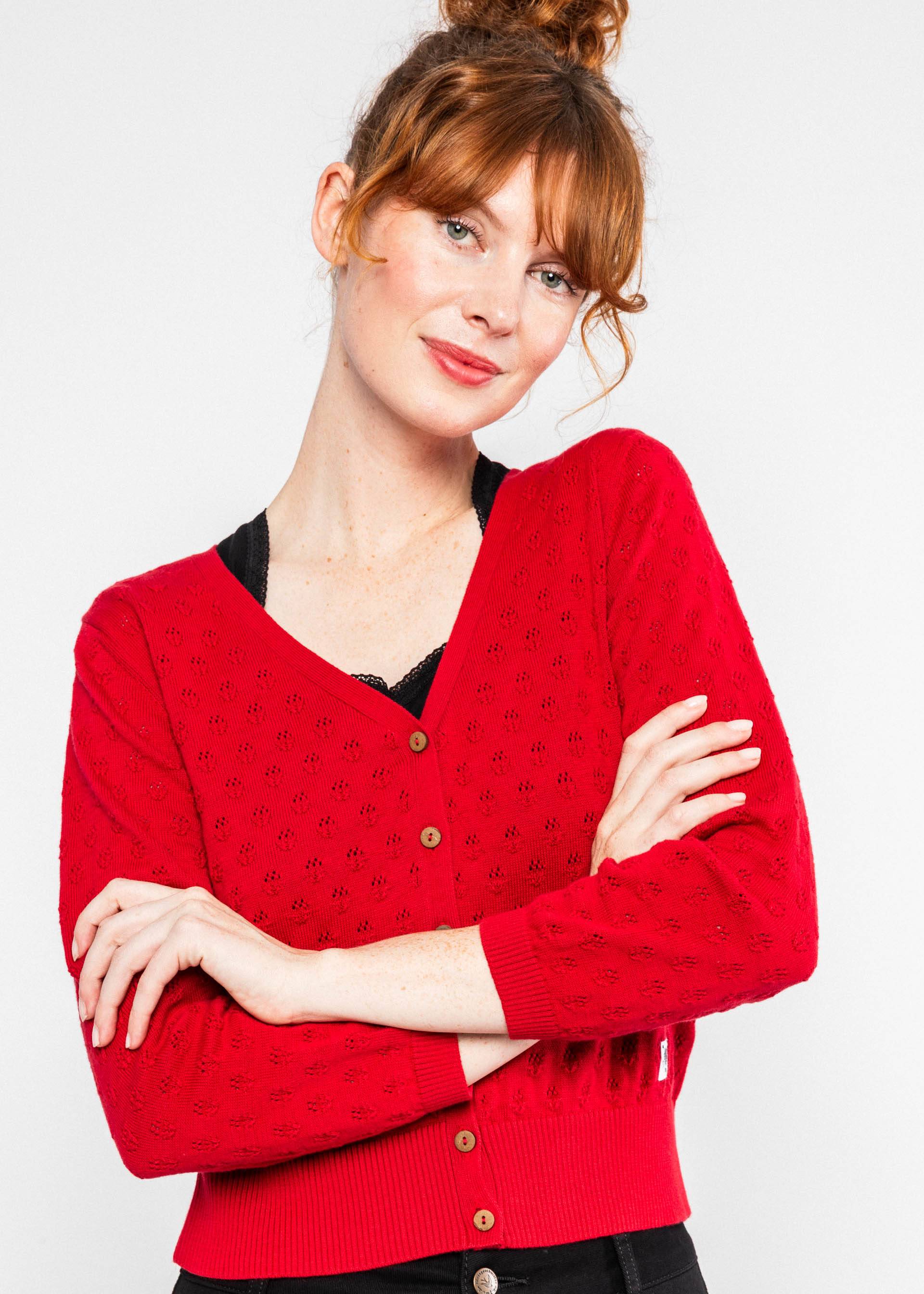 Cardigan Sweet Petite, tasty cherry knit, Cardigans, Rot