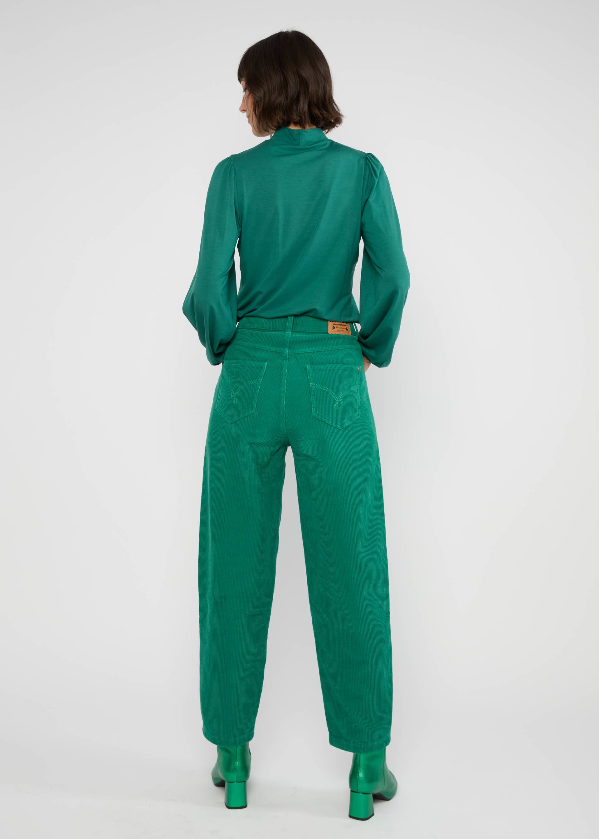 Cordhose High Waist Olotte, princess green, Hosen, Grün