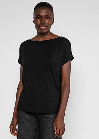 T-Shirt Flowgirl, soot black, Tops, Black