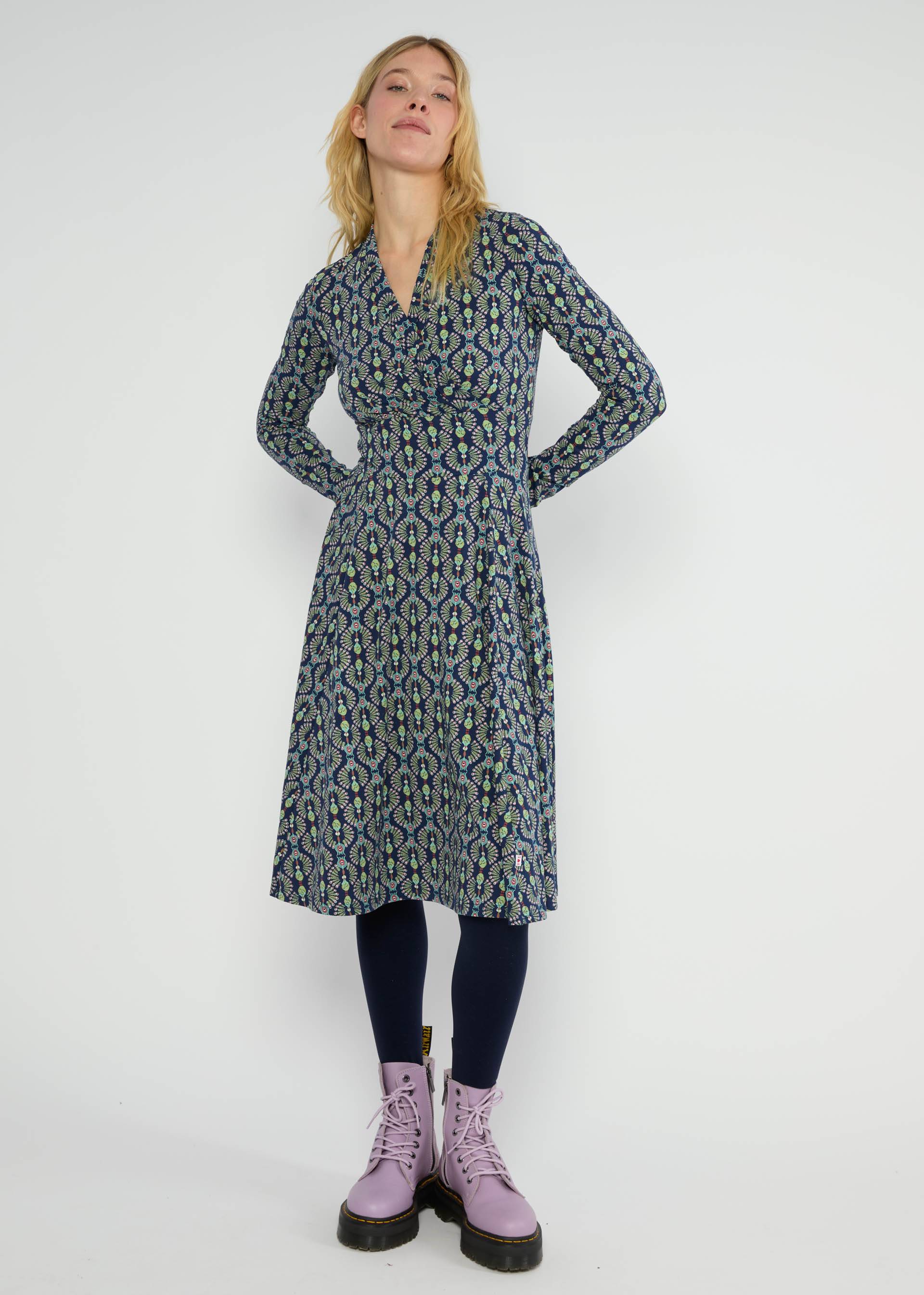 Herbstkleid Shalala Tralala Shawl, feather duster, Kleider, Blau