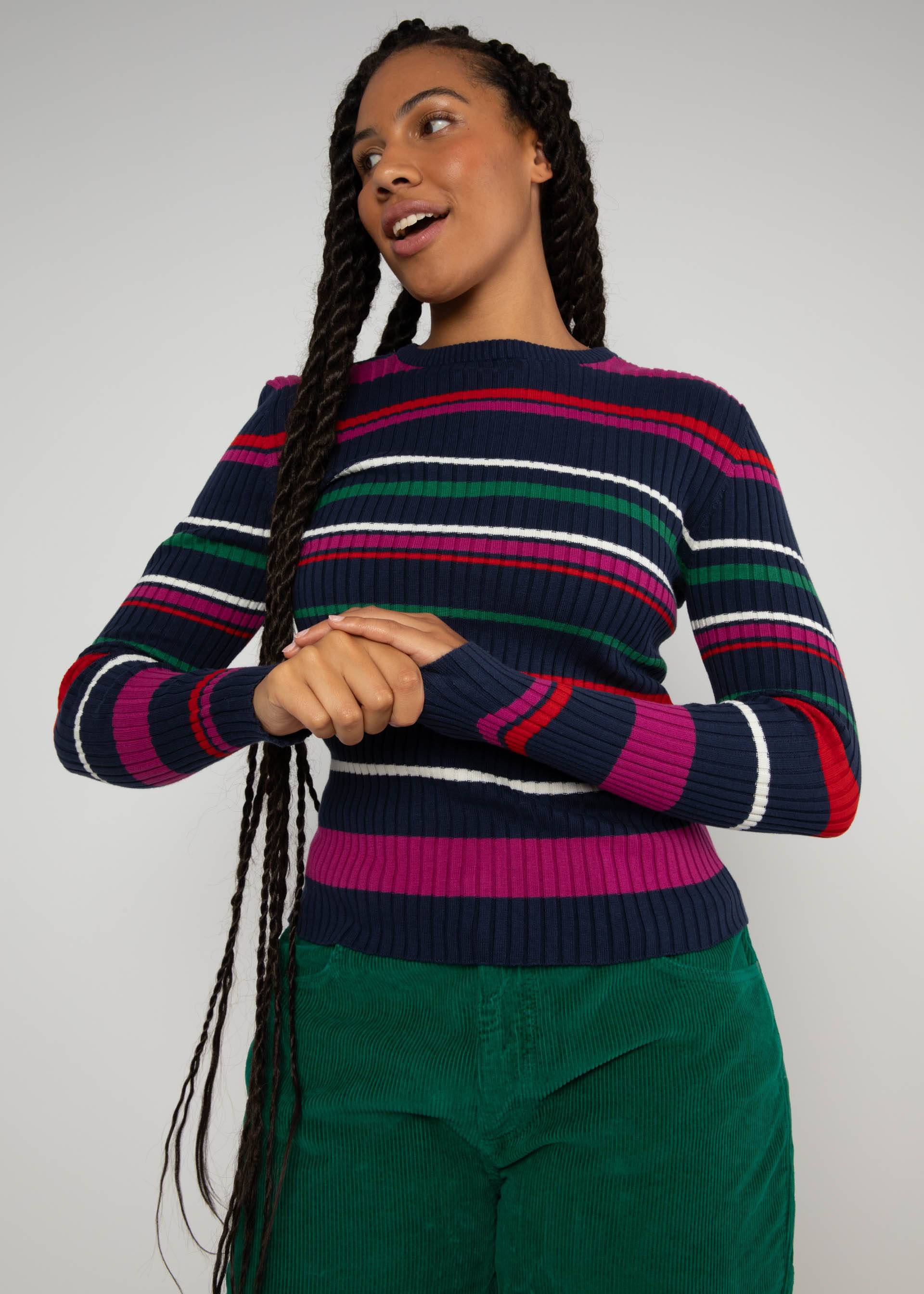 Longsleeve Jazz Crew, happy wild stripe, Knitted Jumpers, Blue